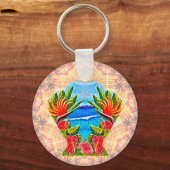 Hawaiiaans paradijs twee keer sleutelhanger (Voorkant)