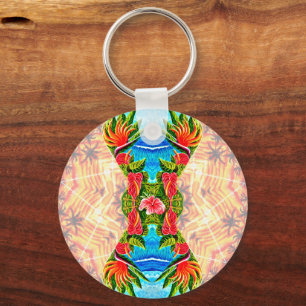 Hawaiiaans paradijs twee keer sleutelhanger