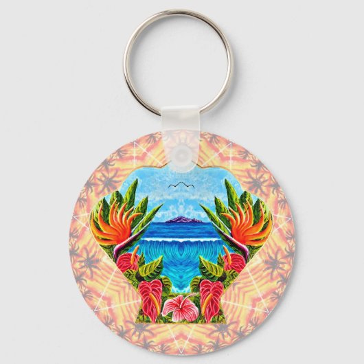 Hawaiiaans paradijs twee keer sleutelhanger (Voorkant)
