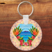 Hawaiiaans paradijs twee keer sleutelhanger (Voorkant)