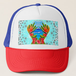 Hawaiiaans paradijs twee keer trucker pet