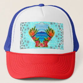 Hawaiiaans paradijs twee keer trucker pet
