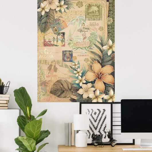  Hawaiiaans plakboek Hilo Hula Poster (Thuiskantoor)