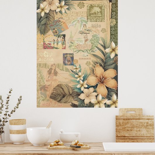  Hawaiiaans plakboek Hilo Hula Poster (Keuken)
