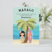 Hawaiiaans Surfmeisje Kaart (Staand voorkant)