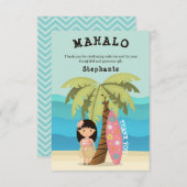 Hawaiiaans Surfmeisje Kaart (Voorkant / Achterkant)