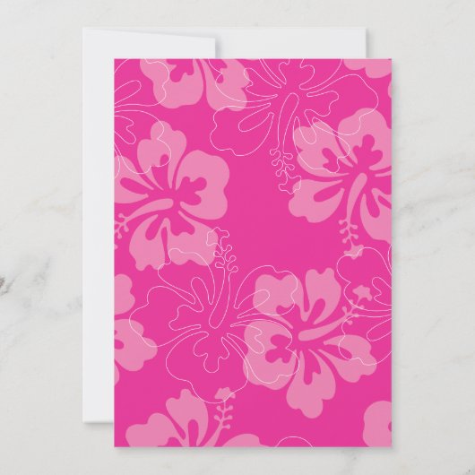 Hawaiiaans thema 60ste verjaardagsfeest roze kaart (Achterkant)