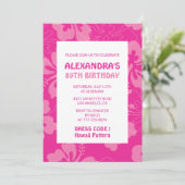 Hawaiiaans thema 89ste verjaardagsfeest roze kaart (Staand voorkant)