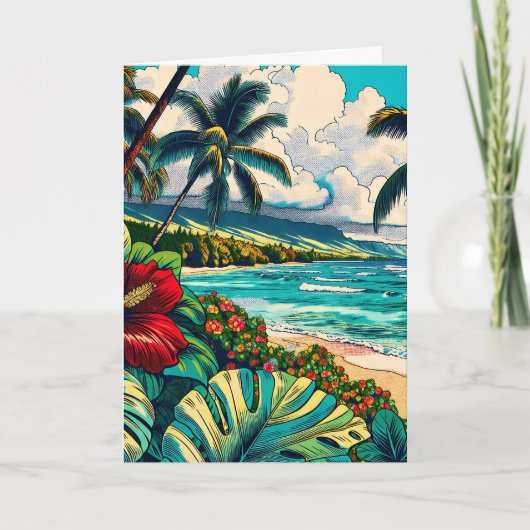  Hawaiiaans thema Jubileum Kaart (Voorkant)