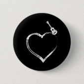 Hawaiiaans ukelele uke hart ronde button 5,7 cm (Voorkant)