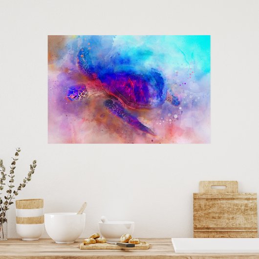 Hawaiiaans Zee Poster Waterverf (Keuken)