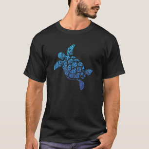 Hawaiiaans Zee schildpad blauw klauwhuik Tropi T-shirt