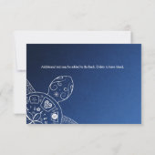Hawaiiaans Zee Turtle White Blue Beach Weddenschap RSVP Kaartje (Achterkant)