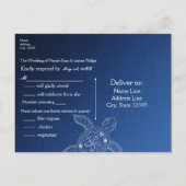 Hawaiiaans Zee Turtle White Blue Beach Weddenschap Uitnodiging Briefkaart (Achterkant)