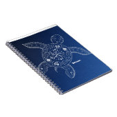 Hawaiiaans Zee Turtle White op Blue Beach Tropical Notitieboek (Rechterzijde)