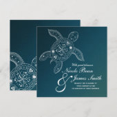 Hawaiiaans Zee Turtle White over Blauwgroen strand Kaart (Voorkant / Achterkant)