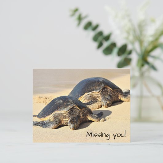 Hawaiiaans Zee Turtles Briefkaart (Staand voorkant)