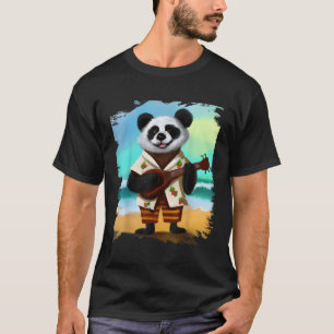Hawaiiaanse Aloha Panda spelen Ukulele Beach T-shirt