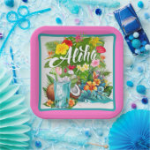 Hawaïiaanse Aloha Papieren Bordje (Feest)