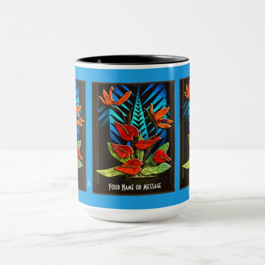 Hawaiiaanse anthuriums (gepersonaliseerde mok) mok (Midden)