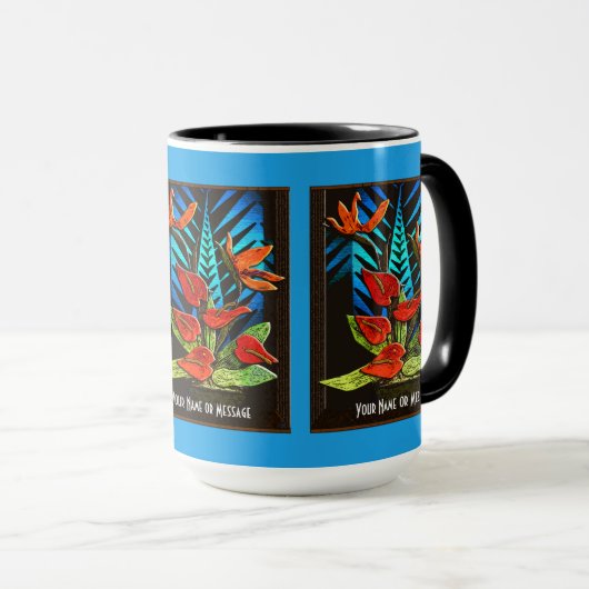 Hawaiiaanse anthuriums (gepersonaliseerde mok) mok (Voorkant rechts)