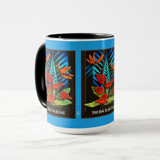 Hawaiiaanse anthuriums (gepersonaliseerde mok) mok (Voorkant links)