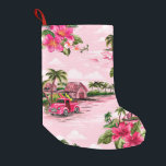 Hawaiiaanse barkdoek ontworpen door tropische eil Kleine Kerstsok<br><div class="desc">Hawaiiaanse barkdoeken ontwerpen tropische eilandscènes op een roze achtergrond. Naadloos herhalingspatroon. patroon,  hawaiian,  print,  strand,  ,  eiland,  palm,  tropisch,  kokosnoot,  schilderij,  naadloos,  zomer,  waterverf,  achtergrond,  hawaii,  hibiscus,  scène,  zee,  surf,  decor,  ,  retro,  illustratie</div>