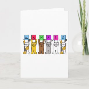 Hawaiiaanse Bedankt Mahalo Cartoon Katten