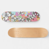 Hawaiiaanse bloem Hibiscus white pastels floral Persoonlijk Skateboard (Horizontaal)