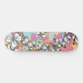 Hawaiiaanse bloem Hibiscus white pastels floral Persoonlijk Skateboard (Horizontaal)