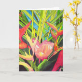 Hawaiiaanse Bloemen Kaart (Gele Bloem)