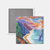 Hawaiiaanse bultrug en Na Pali van Kauai Magneet (Voorkant / Achterkant)