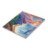 Hawaiiaanse bultrug en Na Pali van Kauai Tegeltje (Zijkant)