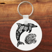 Hawaiiaanse dolfijn met golf sleutelhanger (Voorkant)