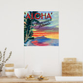 Hawaiiaanse eilanden Aloha Sunset Poster (Keuken)