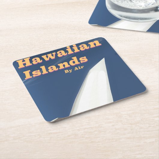 Hawaiiaanse eilanden commercieel reisposter kartonnen onderzetters (Schuin)