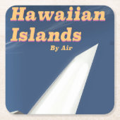Hawaiiaanse eilanden commercieel reisposter kartonnen onderzetters (Voorkant)