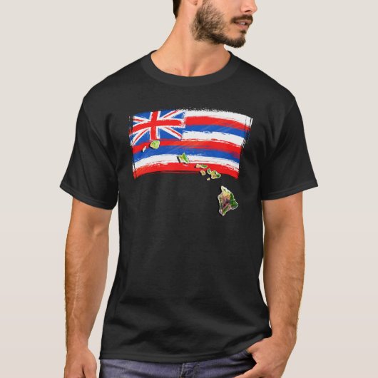 Hawaiiaanse eilanden Hawaii-vlag T-shirt (Voorkant)