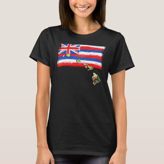 Hawaiiaanse eilanden Hawaii-vlag T-shirt (Voorkant)