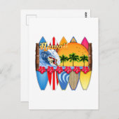 Hawaiiaanse eilanden Surfen Briefkaart (Voorkant / Achterkant)