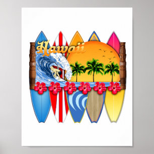 Hawaiiaanse eilanden Surfen Poster