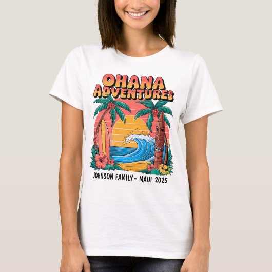 Hawaiiaanse familie vakantie T-shirt (Voorkant)