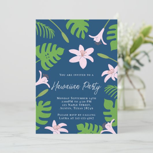 Hawaiiaanse feestuitnodiging kaart (Staand voorkant)