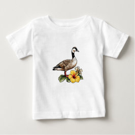 Hawaiiaanse gans met gele hibiscusbloem