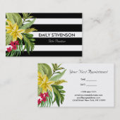 Hawaiiaanse geel en rode bloemen visitekaartje (Voorkant / Achterkant)