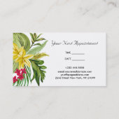 Hawaiiaanse geel en rode bloemen visitekaartje (Achterkant)