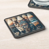 Hawaiiaanse geschilderde surfplanken bier onderzetter (Linkerzijde)