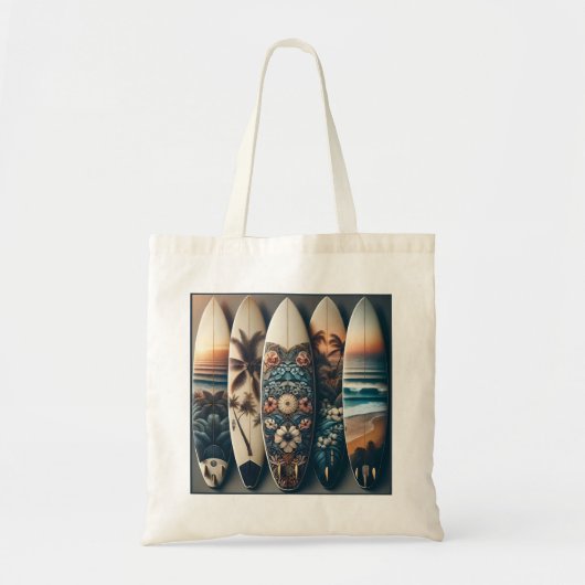 Hawaiiaanse geschilderde surfplanken tote bag (Voorkant)