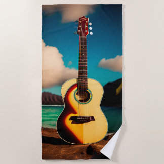 Hawaiiaanse gitaarkeukenhanddoek strandlaken