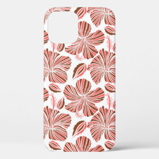Hawaiiaanse hibiscus bloemen: bruine tropische sti Case-Mate iPhone case